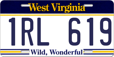 WV license plate 1RL619