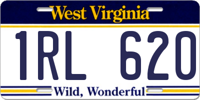 WV license plate 1RL620