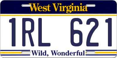 WV license plate 1RL621
