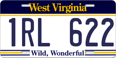 WV license plate 1RL622