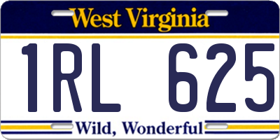 WV license plate 1RL625