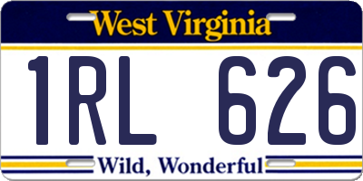 WV license plate 1RL626