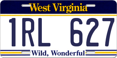 WV license plate 1RL627
