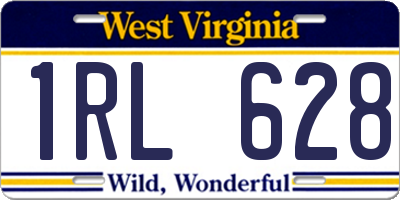 WV license plate 1RL628