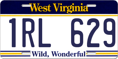 WV license plate 1RL629