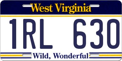WV license plate 1RL630