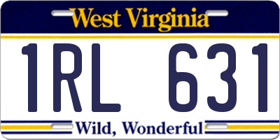 WV license plate 1RL631