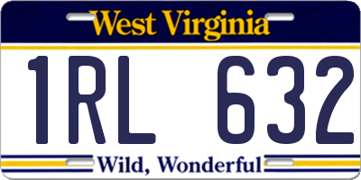 WV license plate 1RL632