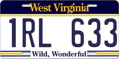 WV license plate 1RL633