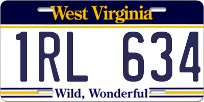WV license plate 1RL634