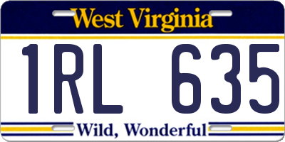 WV license plate 1RL635