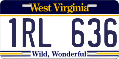 WV license plate 1RL636
