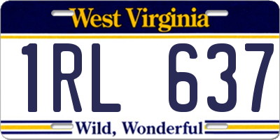 WV license plate 1RL637