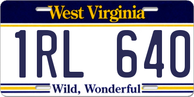 WV license plate 1RL640