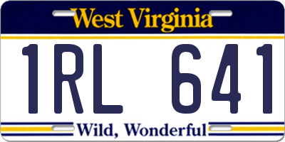 WV license plate 1RL641