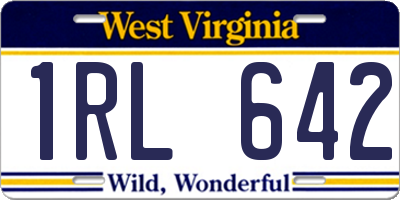 WV license plate 1RL642