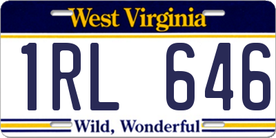 WV license plate 1RL646