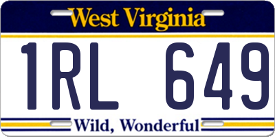 WV license plate 1RL649