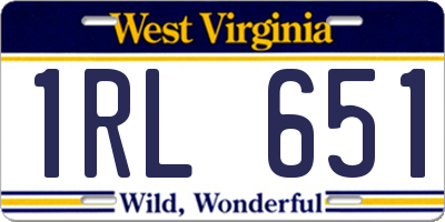 WV license plate 1RL651