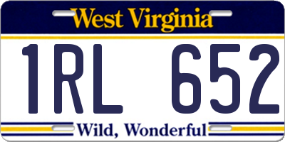 WV license plate 1RL652
