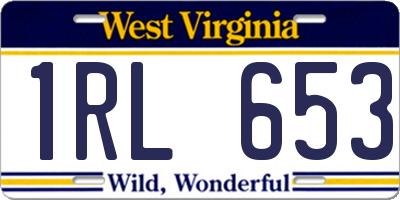 WV license plate 1RL653