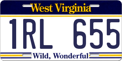 WV license plate 1RL655
