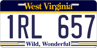 WV license plate 1RL657