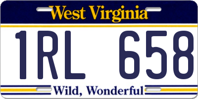 WV license plate 1RL658