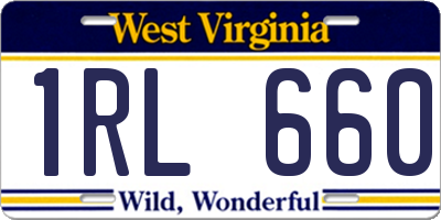 WV license plate 1RL660