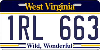 WV license plate 1RL663