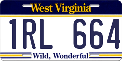 WV license plate 1RL664