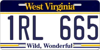 WV license plate 1RL665