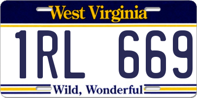 WV license plate 1RL669