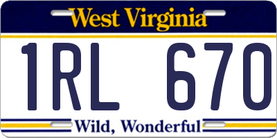 WV license plate 1RL670
