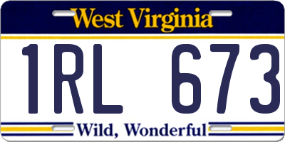 WV license plate 1RL673
