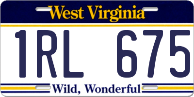 WV license plate 1RL675