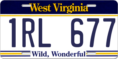 WV license plate 1RL677