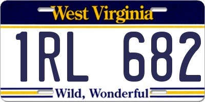 WV license plate 1RL682