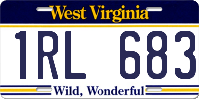 WV license plate 1RL683