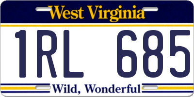 WV license plate 1RL685