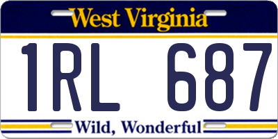 WV license plate 1RL687