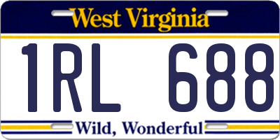 WV license plate 1RL688