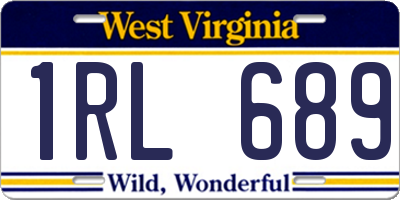 WV license plate 1RL689