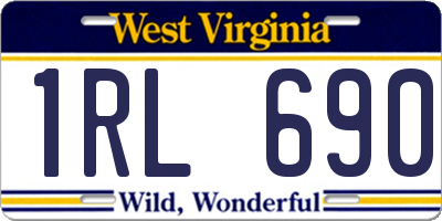 WV license plate 1RL690