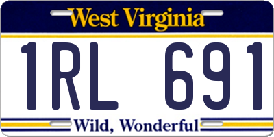 WV license plate 1RL691