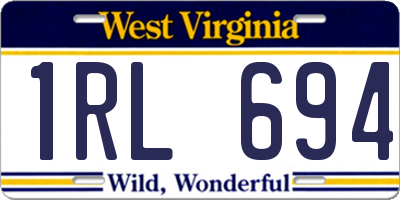 WV license plate 1RL694