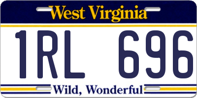 WV license plate 1RL696
