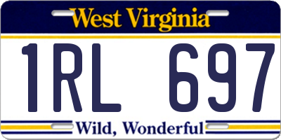 WV license plate 1RL697