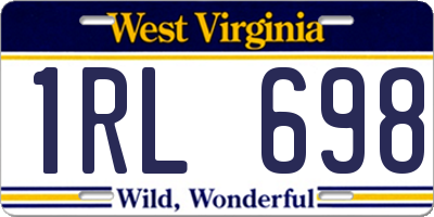 WV license plate 1RL698