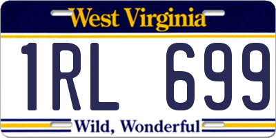 WV license plate 1RL699